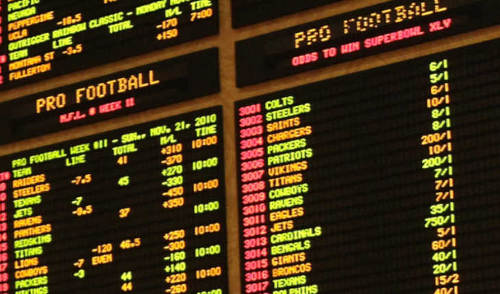 A sports betting board.