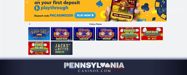 Image of BetRivers Online Casino - Video Poker
